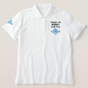 Nummer eins Mommy Golf Sky Blue Monogram