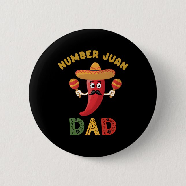 Nummer eins Vater Funny Vatertag mexikanischer Jua Button (Vorderseite)