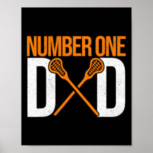 Nummer eins Vater Lax Player Vater Lacrosse Stick  Poster