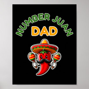 Nummer eins Vater Mexikanischer Vatertag Funny Pad Poster