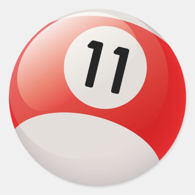 NUMMER ELEVEN BILLIARDS BALL RUNDER AUFKLEBER (Vorderseite)