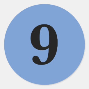 Nummer neun Planung liefert einfache 9 blaue schwa Runder Aufkleber