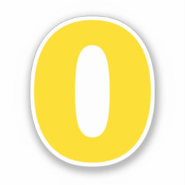 Nummer Null Gold und Weiß Aufkleber