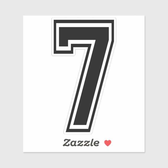 Nummer sieben 7 Schriftart Aufkleber (Blatt)