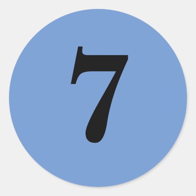 Nummer Sieben Planung liefert einfache 7 blaue sch Runder Aufkleber (Vorderseite)