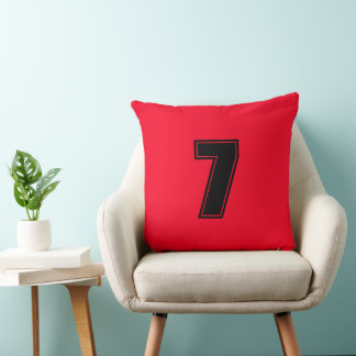 Nummer Sieben Rot Schwarz Home Decor Grad A Baumwo Kissen