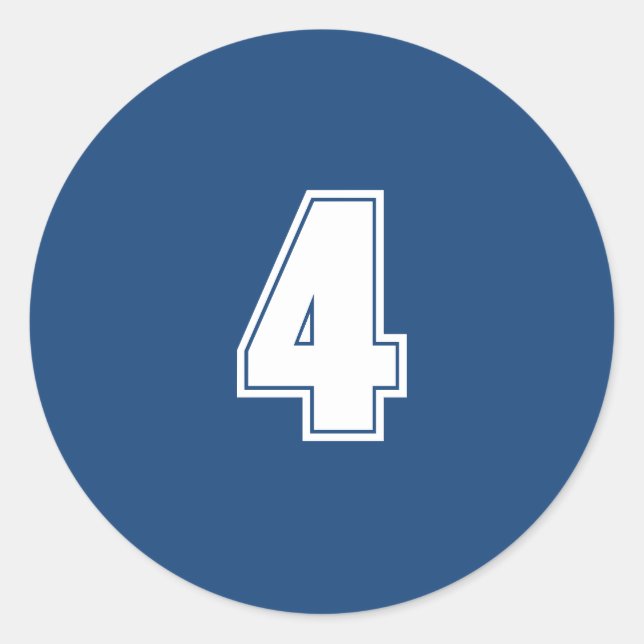 Nummer vier Planungen liefert einfache 4 Marine we Runder Aufkleber (Vorderseite)