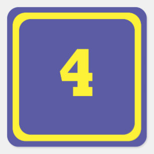 Nummer vier quadratischer aufkleber