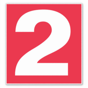 Nummer zwei Rot-Weiß-Aufkleber Aufkleber