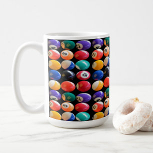nummerierte und farbige Nachtbälle, Tasse des Kaff
