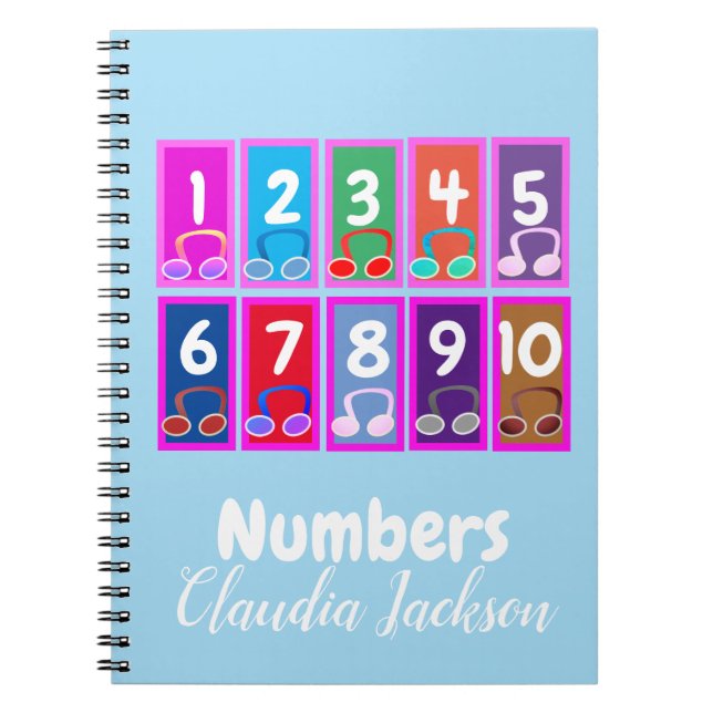 Nummern 1 bis 10 Frühmathematik-Notebook Notizblock (Vorderseite)