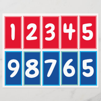 Nummern 1 bis 9 bis Praktische Zehnenpaare