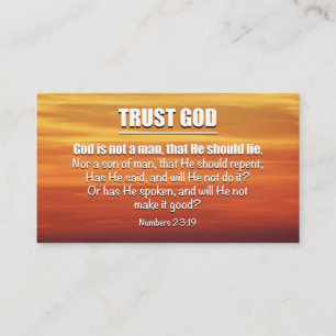 Nummern 23:19   TRUST GOD ist keine menschliche Sc Visitenkarte