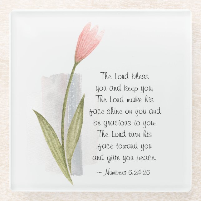 Nummern 6:24-26 Der Herr segne dich und Behalte di Glasuntersetzer (Vorderseite)