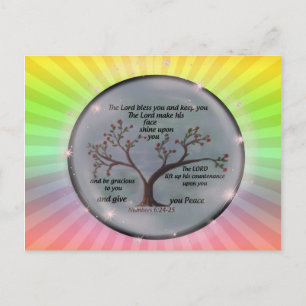 Nummern 6:24-26 Lord segne dich und Behalt dir Fri Postkarte