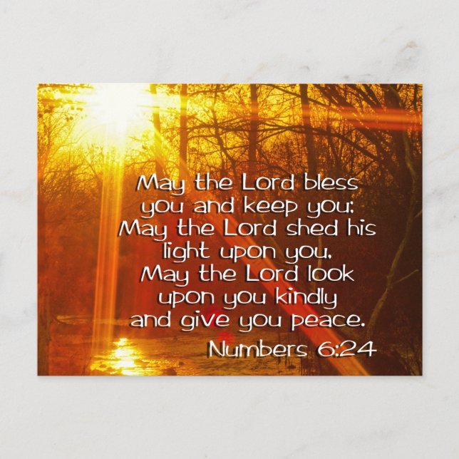 NUMMERN 6:24 BIBLE VERSE - KANN DER HERRLICHE SEGE POSTKARTE (Vorderseite)
