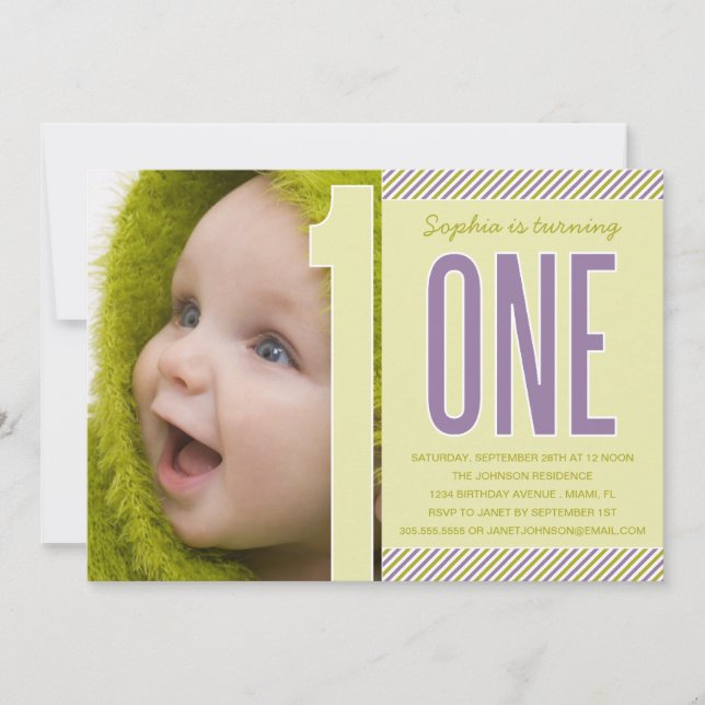 NUMMERN| ERSTE BIRTHTAGINVITÄT EINLADUNG (Vorderseite)