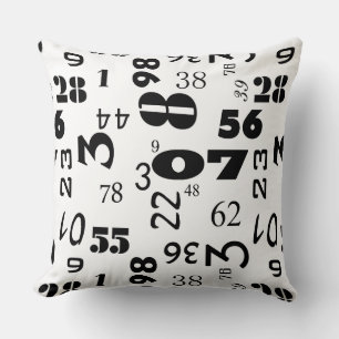 Nummerndesign in Schwarz und Weiß Kissen