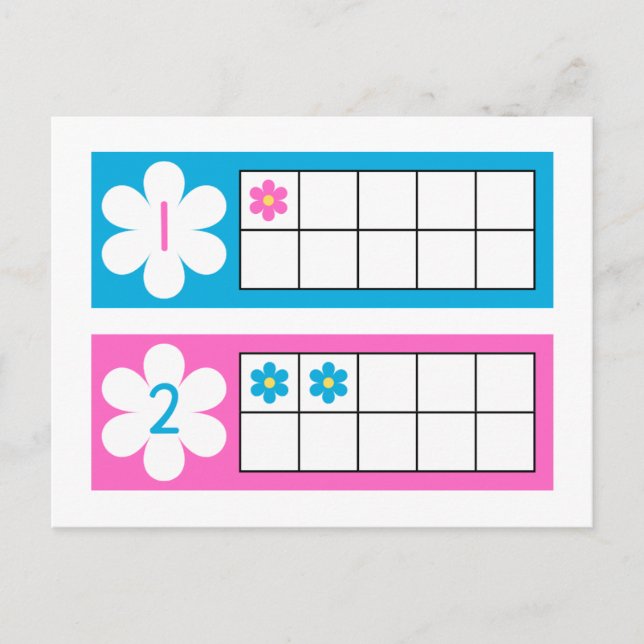 Nummernkarten, Flash Cards für die Vorschulerzählu Postkarte (Vorderseite)