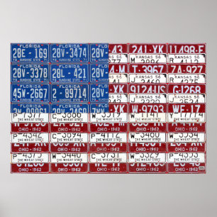 Nummernschild Flagge der Vereinigten Staaten USA 2 Poster