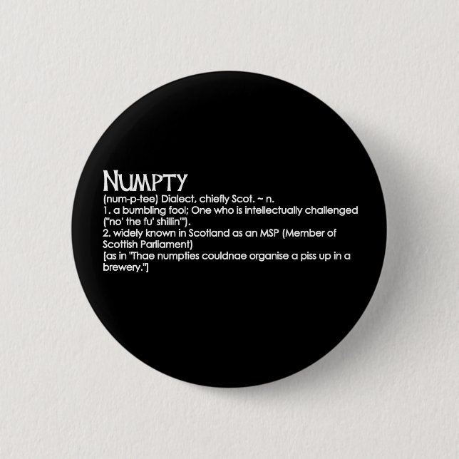 Numpty Button (Vorderseite)