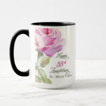 Nun 55th Anniversary Jubiläums Custom Name Pink Ro