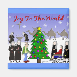 Nun Art Christmas Scene Geschenke Magnet