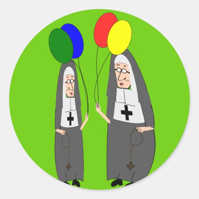 Nun Birthday Geschenke Runder Aufkleber (Vorderseite)