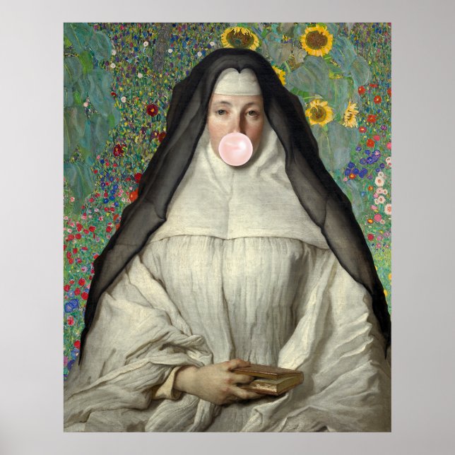 Nun blasen Sie ein rosa Gummiballenposter Poster (Vorne)