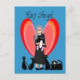 Nun Cat Angel Art Geschenke Postkarte