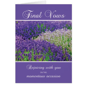 Nun Final Vows, Freude, Lavender Blume