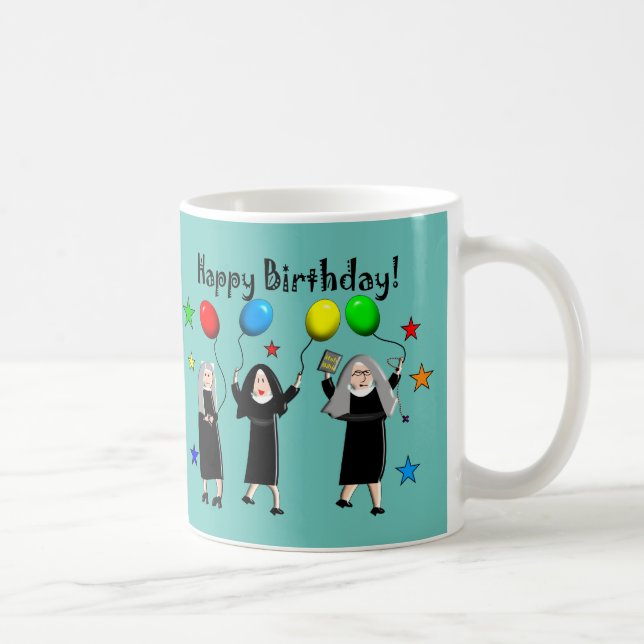 Nun Happy Birthday Coffee Tasse (Rechts)