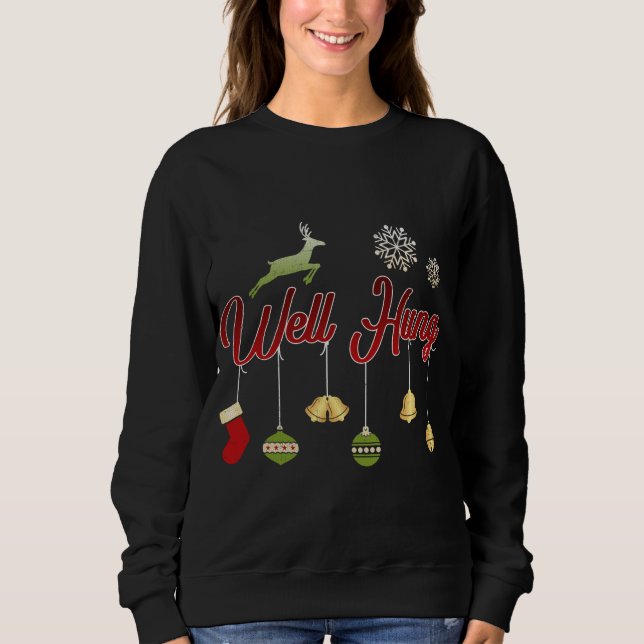 Nun Hung Funny Christmas Innuendo Xmas Strumpf H Sweatshirt (Vorderseite)