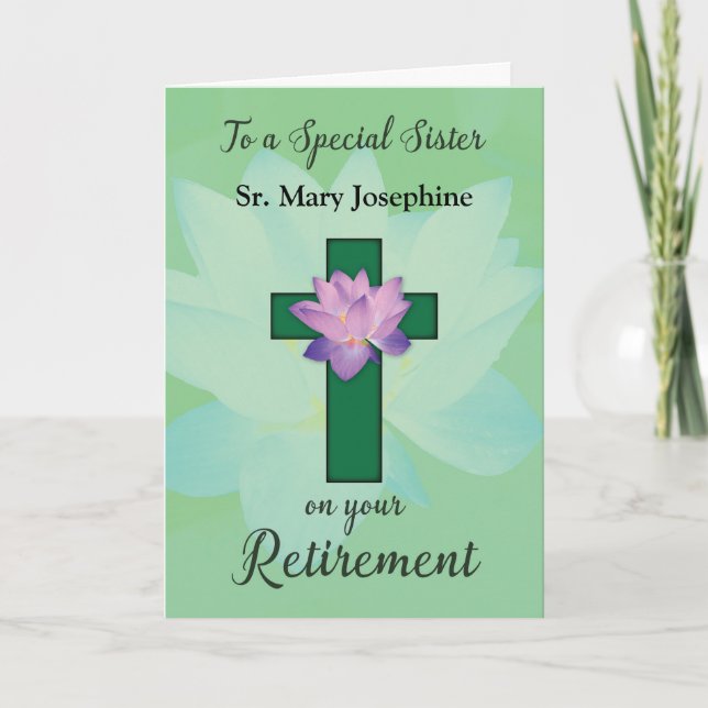 Nun, individuell anpassbare Name Pension Lotus Blu Karte (Vorderseite)