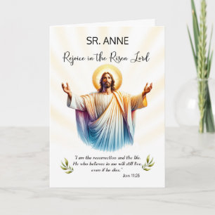 Nun Ostern Jesus ist Risen Freude mit der Schrift Karte