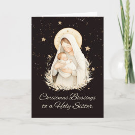 Nun Weihnachten Segnungen Madonna und Kind Karte