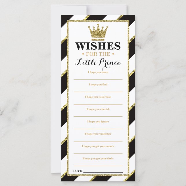 Nun wünscht Card, Babydusche, Prinz, Imitate Gold (Vorderseite)