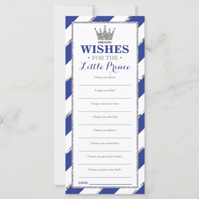 Nun wünscht Card, Babydusche, Prinz, Imitate Silbe (Vorderseite)