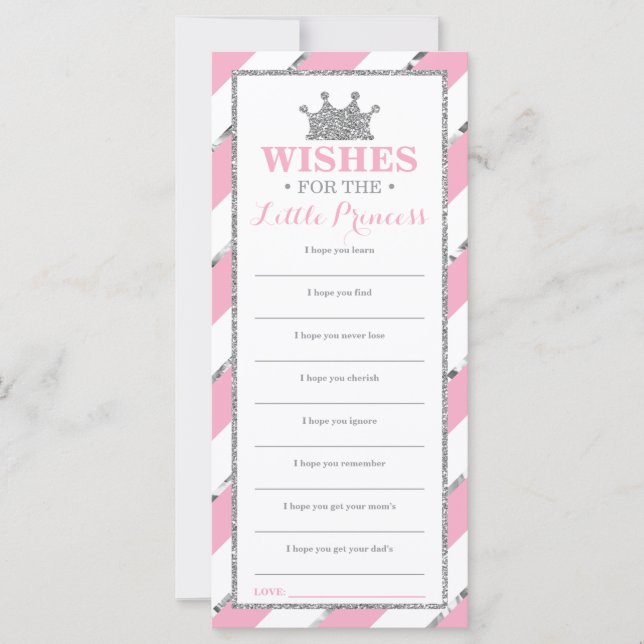 Nun wünscht Card, Princess Baby Dusche Imitate Sil (Vorderseite)