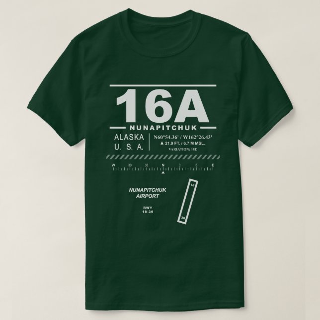 Nunapitchuk Airport NUP 16A T - Shirt (Design vorne)