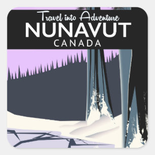 Nunavut Kanada Reiseplakat Quadratischer Aufkleber