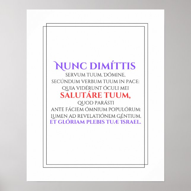 Nunc Dimittis Poster (Vorne)