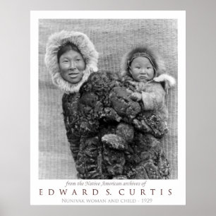 Nunivak Frauen-tragendes Kind Poster