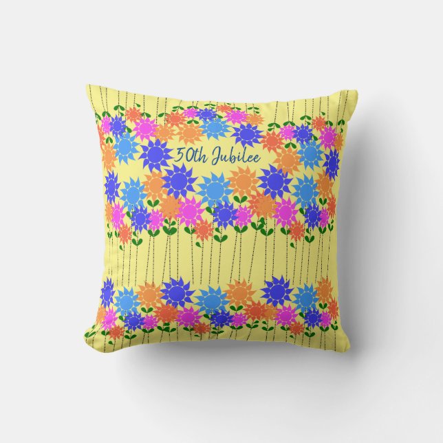 Nuns 50. Jubilee Blumenhandtuch Kissen (Vorderseite)