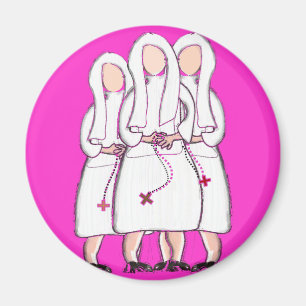 Nuns Geschenke "Three Cloistered Sisters" Design Magnet