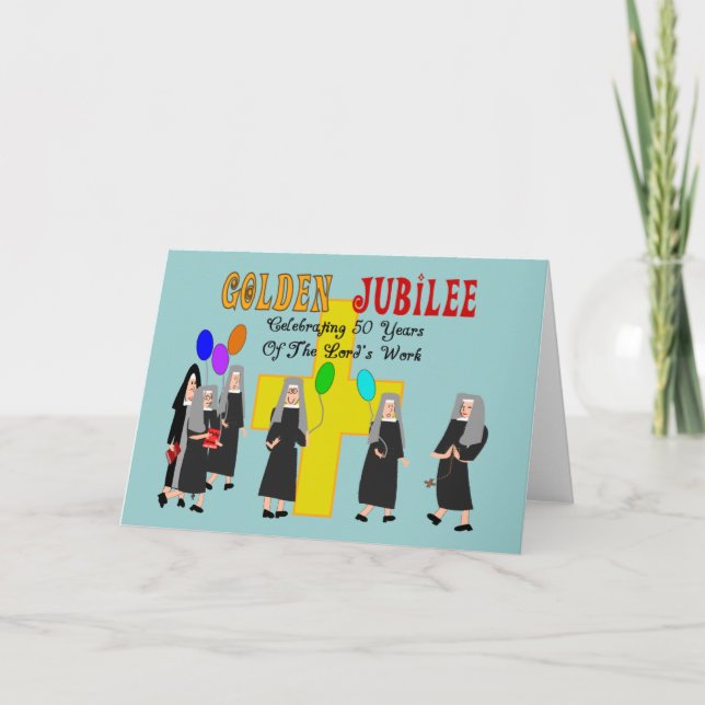 Nuns Golden Jubilee Geschenke Karte (Vorderseite)