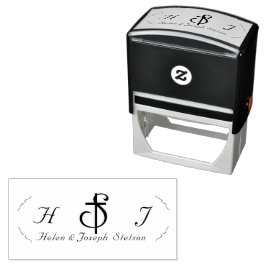 Nuptial Grace Catholic Monogram Permastempel