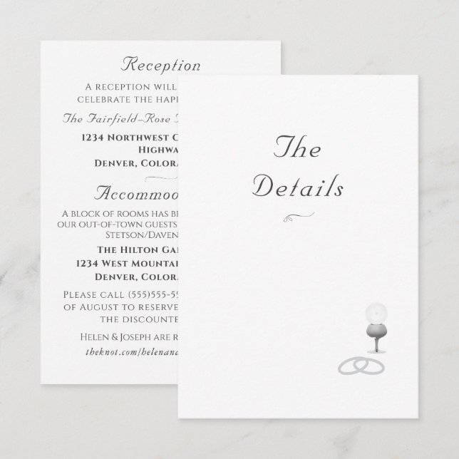 Nuptial Grace Catholic Wedding  Begleitkarte (Vorne/Hinten)