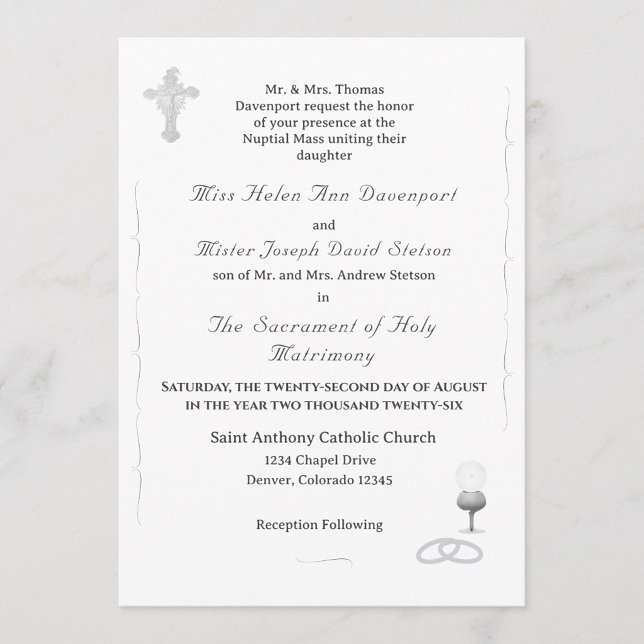 Nuptial Grace Catholic Wedding Invitation (Créateur téléchargé)