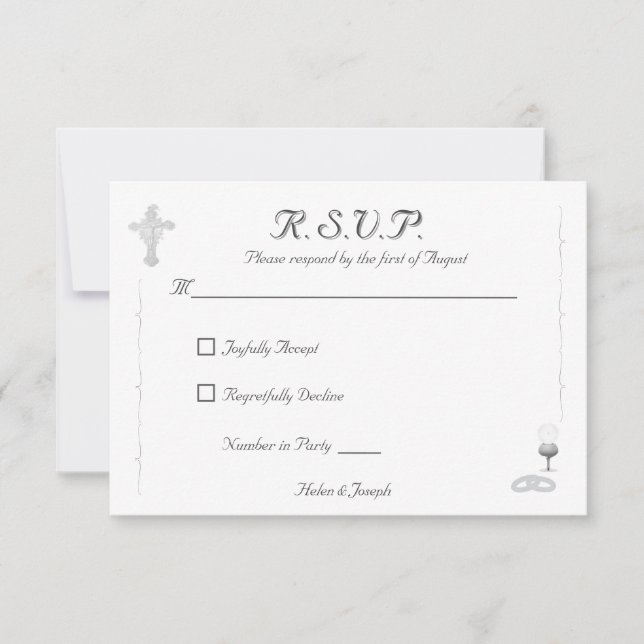 Nuptial Grace Catholic Wedding Response Card RSVP Karte (Vorderseite)